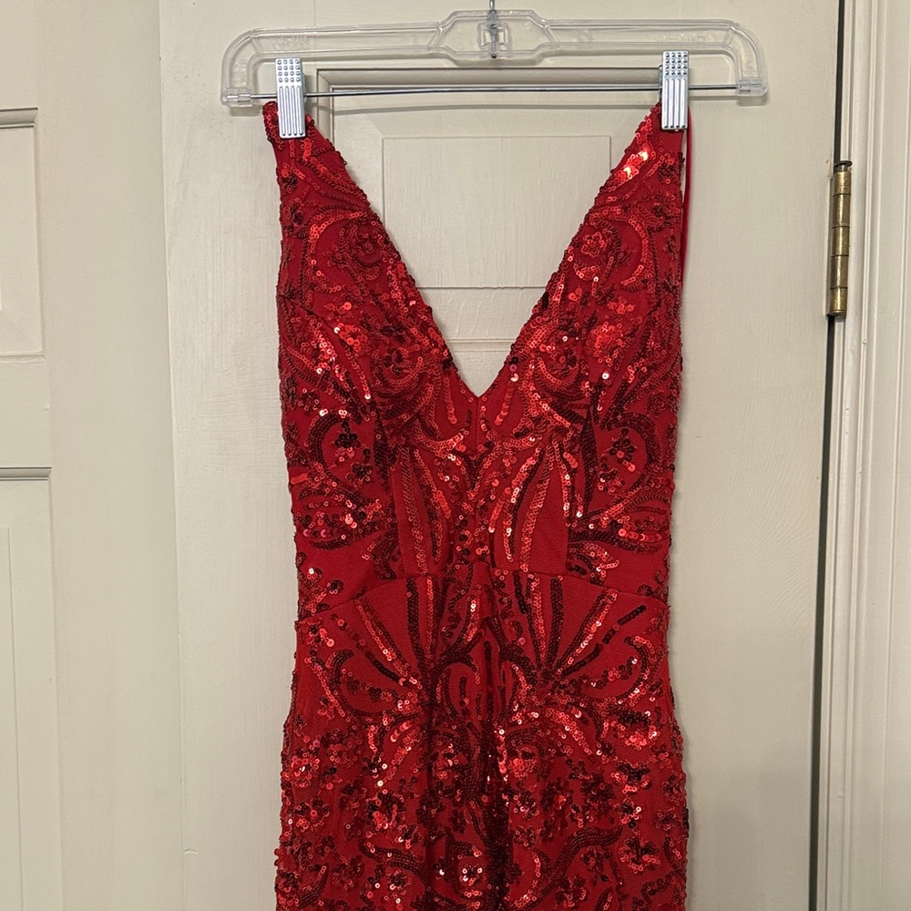 Blondie Nites Vivid Red Sequin Gown